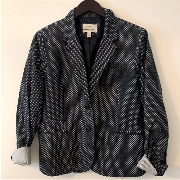 🔥J. Crew - Schoolboy Navy Polka Dot Jacket - 16
